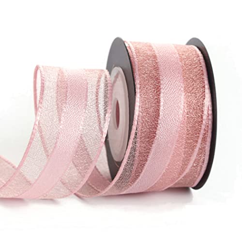 Geschenkband for Kuchen, Basteln for Verpacken von Satin-Organza, handgefertigte Festivaldekorationen und Hochzeitsfeiern (Breite: 2,5 cm, Länge: 10 Yards)(Roze) von RYRYR