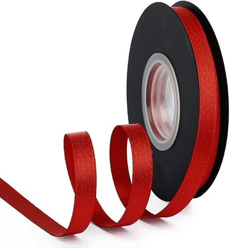 Geschenkband for Kuchen, Basteln for Verpacken von Satinschleifen, for Geburtstagsfeiern, Hochzeiten, Scrapbooking-Dekoration (Breite: 1 cm, Länge: 18 m)(Rood) von RYRYR