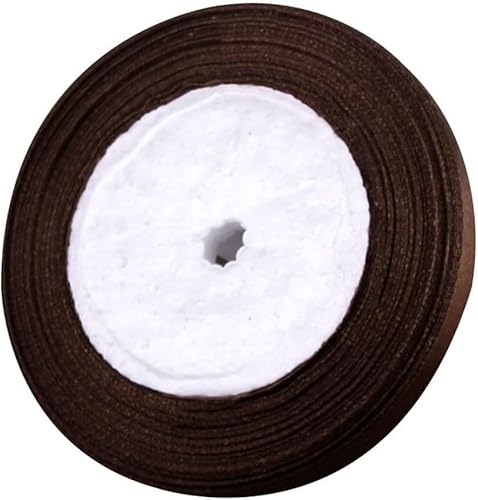 Geschenkband for Kuchen, Basteln for Verpacken von Satinstoff, Nähen, Geschenksträußen, DIY-Boxen, Dekoration (Größe: Breite 1 cm x Länge ca. 22 m)(Bruin) von RYRYR