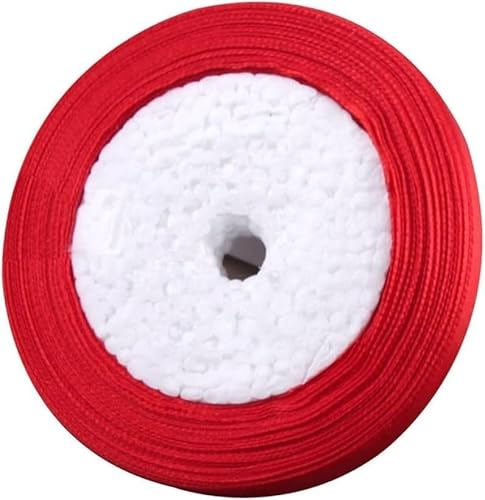 Geschenkband for Kuchen, Basteln for Verpacken von Satinstoff, Nähen, Geschenksträußen, DIY-Boxen, Dekoration (Größe: Breite 1 cm x Länge ca. 22 m)(Rood) von RYRYR