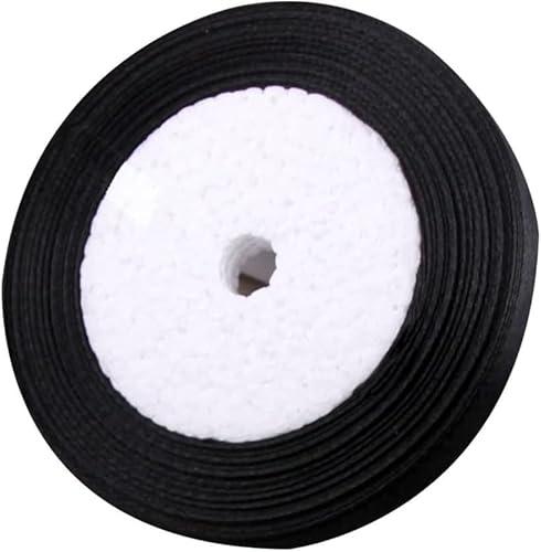 Geschenkband for Kuchen, Basteln for Verpacken von Satinstoff, Nähen, Geschenksträußen, DIY-Boxen, Dekoration (Größe: Breite 1 cm x Länge ca. 22 m)(Svart) von RYRYR
