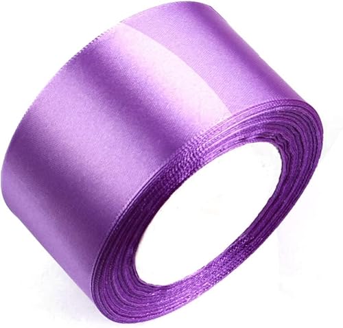 Geschenkband for Kuchen, Basteln for Verpacken von Stoffseide, Verwendung for Herstellen von Paketen, Nähen, Verpacken, Hochzeitshaar (Breite: 5 cm, Länge: 22 m)(Dark Purple) von RYRYR
