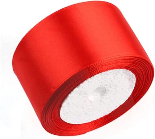 Geschenkband for Kuchen, Basteln for Verpacken von Stoffseide, Verwendung for Herstellen von Paketen, Nähen, Verpacken, Hochzeitshaar (Breite: 5 cm, Länge: 22 m)(Rood) von RYRYR