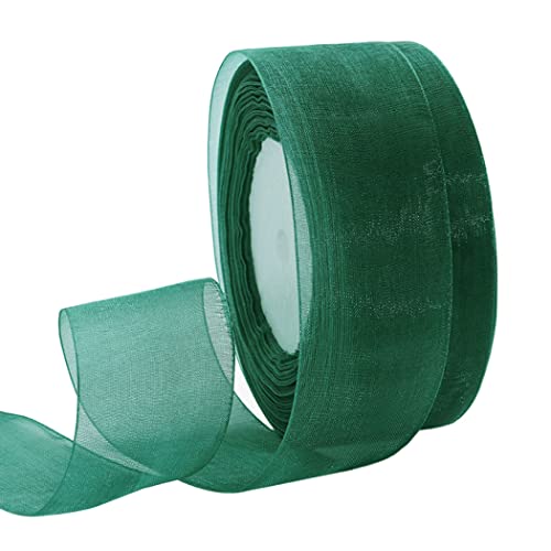 Geschenkband for Kuchen, for Verpacken von Organza, for Schleifen und Bastelarbeiten (Breite: 4 cm, Länge: 45 m)(Dark Green) von RYRYR