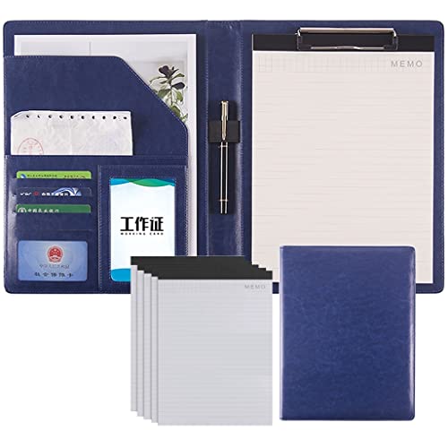 Ordner-Organizer, Padfolio, Notizblock, A4, Leder-Portfolio, Business-Konferenz-Organizer, Präsentation, Business-Aufbewahrung, Schreibblock, Ordner for Damen und Herren mit Notizbüchern(Blue) von RYRYR