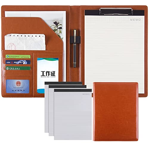 Ordner-Organizer, Padfolio, Notizblock, A4, Leder-Portfolio, Business-Konferenz-Organizer, Präsentation, Business-Aufbewahrung, Schreibblock, Ordner for Damen und Herren mit Notizbüchern(Brown) von RYRYR