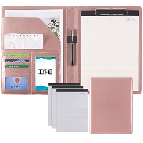 Ordner-Organizer, Padfolio, Notizblock, A4, Leder-Portfolio, Business-Konferenz-Organizer, Präsentation, Business-Aufbewahrung, Schreibblock, Ordner for Damen und Herren mit Notizbüchern(Pink) von RYRYR
