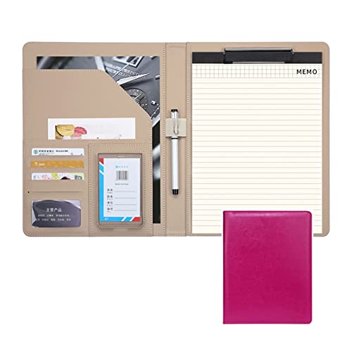 Ordner-Organizer, Padfolio, Notizblock, A4, Portfolio, Ringbuch mit Leder-Schreibblock, Business-Notizbuch, Lebensläufe, Dokumentenhalter for Männer und Frauen(Pink) von RYRYR