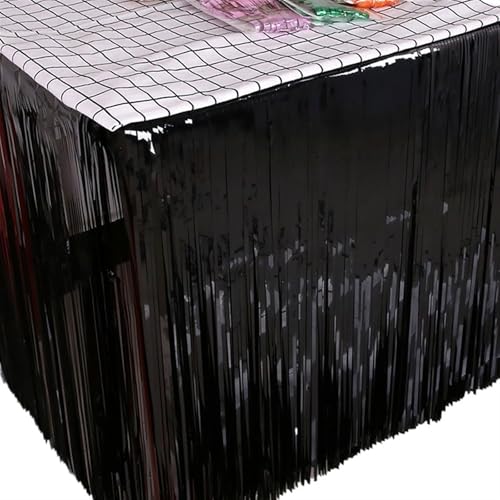 Party Tisch Rock Hochzeit Dekoration Geburtstag Decor 275 * 75cm Tischdecken(Black) von RYRYR