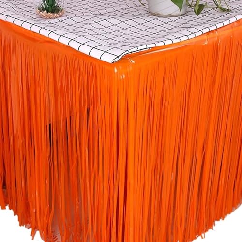 Party Tisch Rock Hochzeit Dekoration Geburtstag Decor 275 * 75cm Tischdecken(Orange) von RYRYR