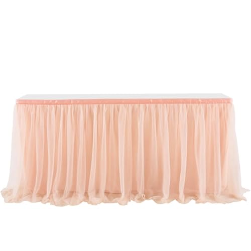 Party Tisch Röcke Geburtstag Tüll Tisch Röcke Hochzeit Tutu Party Home Decor(Rose Gold,8FT 2.43x0.77m) von RYRYR