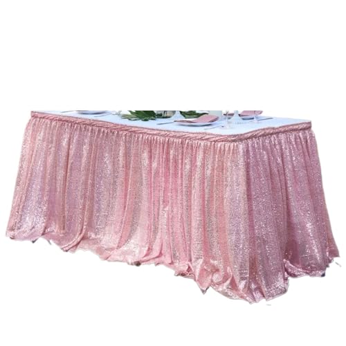 Party Tischröcke Tischdecke Glitter Sparkly Shimmer Rechteck Tischdecken for Geburtstagsparty-Event Hochzeitsdekor(Pink,6ft 70x183cm) von RYRYR