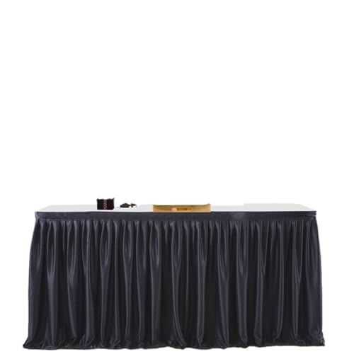Party-Tischröcke for rechteckige Rüschen, Geburtstagsbankett, Party, Hochzeit, Brautparty, Tischdekoration(Black,9FT 78x275cm) von RYRYR