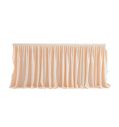 Party-Tischröcke for rechteckige Tische, Falten mit plissiertem Rüschen-Tischrock for Party, Hochzeit, Geburtstag(Champagne,14ft(H78 L427cm)) von RYRYR