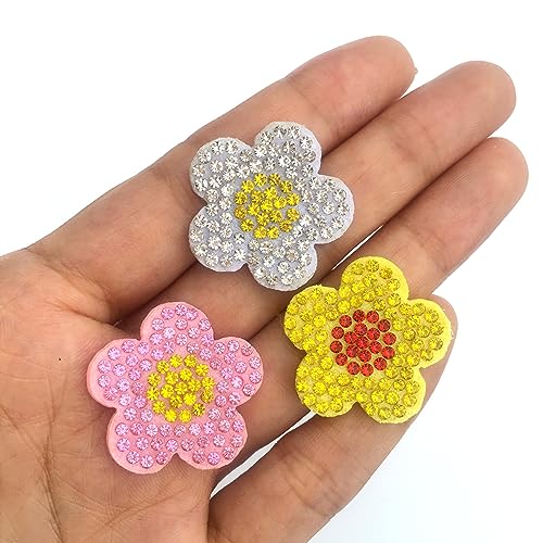 Reflektierende Diamanten, Pailletten, Bastelbedarf, 30 Stück, Blumen, bunt, for Aufkleben, applizierte Kleidungsflicken for Kleidung, Strass-Patches, Verzierungen(Mixed) von RYRYR