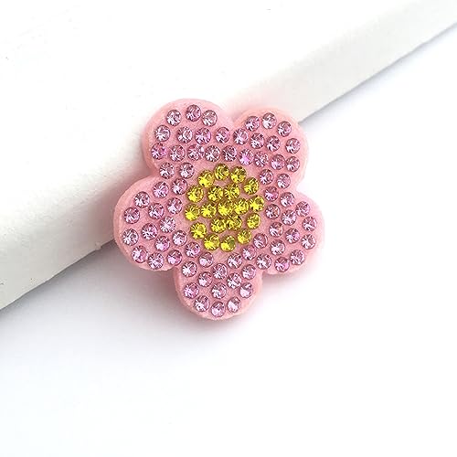 Reflektierende Diamanten, Pailletten, Bastelbedarf, 30 Stück, Blumen, bunt, for Aufkleben, applizierte Kleidungsflicken for Kleidung, Strass-Patches, Verzierungen(Pink) von RYRYR
