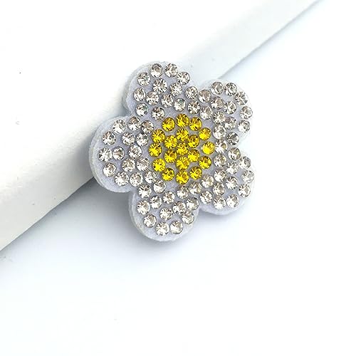 Reflektierende Diamanten, Pailletten, Bastelbedarf, 30 Stück, Blumen, bunt, for Aufkleben, applizierte Kleidungsflicken for Kleidung, Strass-Patches, Verzierungen(White) von RYRYR