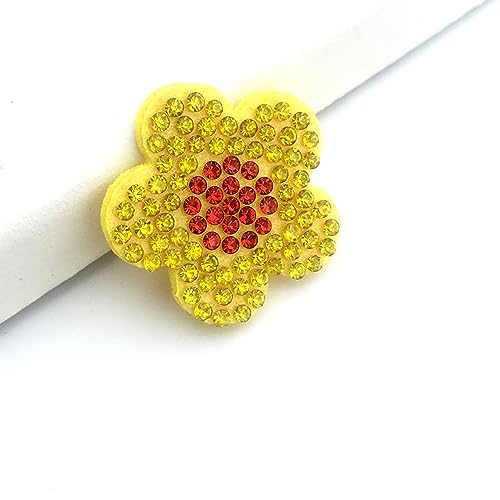 Reflektierende Diamanten, Pailletten, Bastelbedarf, 30 Stück, Blumen, bunt, for Aufkleben, applizierte Kleidungsflicken for Kleidung, Strass-Patches, Verzierungen(Yellow) von RYRYR