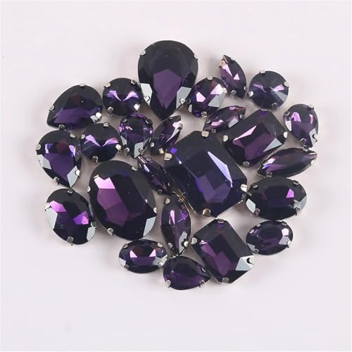 Strasssteine mit flacher Rückseite, reflektierende Diamanten, Bastelbedarf, 24 Stück, Arbeitsmischung, Größen, Nähen, Glassteine, for Aufnähen, Kristall, handgenähter Stein for DIY-Kleid, Hochzeit(T Strasssteine mit flacher Rückseite, reflektierende Diamanten, Bastelbedarf, 24 Stück, Arbeitsmischung, Größen, Nähen, Glassteine, for Aufnähen, Kristall, handgenähter Stein for DIY-Kleid, Hochzeit(T von RYRYR