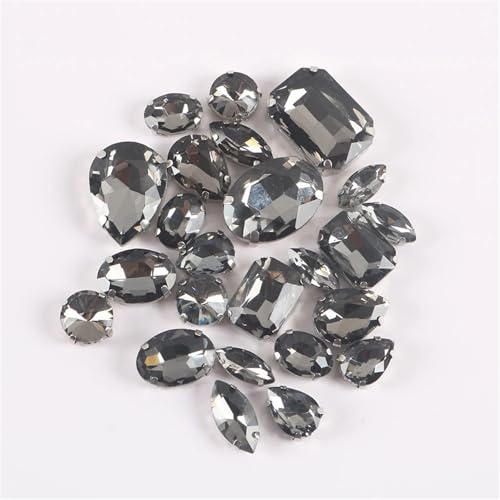 Strasssteine mit flacher Rückseite, reflektierende Diamanten, Bastelbedarf, 24 Stück, Arbeitsmischung, Größen, Nähen, Glassteine, for Aufnähen, Kristall, handgenähter Stein for DIY-Kleid, Hochzeit(B Strasssteine mit flacher Rückseite, reflektierende Diamanten, Bastelbedarf, 24 Stück, Arbeitsmischung, Größen, Nähen, Glassteine, for Aufnähen, Kristall, handgenähter Stein for DIY-Kleid, Hochzeit(B von RYRYR