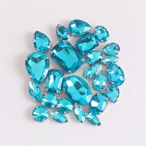 Strasssteine mit flacher Rückseite, reflektierende Diamanten, Bastelbedarf, 24 Stück, Arbeitsmischung, Größen, Nähen, Glassteine, for Aufnähen, Kristall, handgenähter Stein for DIY-Kleid, Hochzeit(A Strasssteine mit flacher Rückseite, reflektierende Diamanten, Bastelbedarf, 24 Stück, Arbeitsmischung, Größen, Nähen, Glassteine, for Aufnähen, Kristall, handgenähter Stein for DIY-Kleid, Hochzeit(A von RYRYR