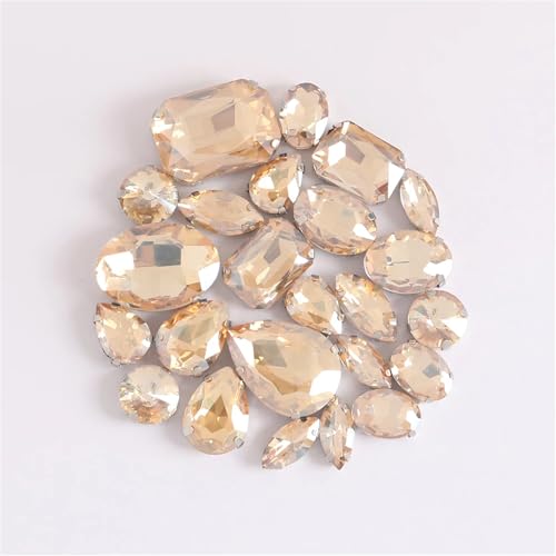 Strasssteine mit flacher Rückseite, reflektierende Diamanten, Bastelbedarf, 24 Stück, Arbeitsmischung, Größen, Nähen, Glassteine, for Aufnähen, Kristall, handgenähter Stein for DIY-Kleid, Hochzeit(L Strasssteine mit flacher Rückseite, reflektierende Diamanten, Bastelbedarf, 24 Stück, Arbeitsmischung, Größen, Nähen, Glassteine, for Aufnähen, Kristall, handgenähter Stein for DIY-Kleid, Hochzeit(L von RYRYR