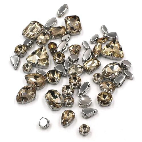 Strasssteine mit flacher Rückseite, reflektierende Diamanten, Bastelbedarf, 50 Stück/Beutel, gemischte Form, Kristallsteine, for Nähen, Splitterfassung, Glas, DIY-Schuh-/Kleidungszubehör(Light Coffe Strasssteine mit flacher Rückseite, reflektierende Diamanten, Bastelbedarf, 50 Stück/Beutel, gemischte Form, Kristallsteine, for Nähen, Splitterfassung, Glas, DIY-Schuh-/Kleidungszubehör(Light Coffe von RYRYR