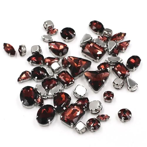 Strasssteine mit flacher Rückseite, reflektierende Diamanten, Bastelbedarf, 50 Stück/Beutel, gemischte Form, Kristallsteine, for Nähen, Splitterfassung, Glas, DIY-Schuh-/Kleidungszubehör(Wine Red) Strasssteine mit flacher Rückseite, reflektierende Diamanten, Bastelbedarf, 50 Stück/Beutel, gemischte Form, Kristallsteine, for Nähen, Splitterfassung, Glas, DIY-Schuh-/Kleidungszubehör(Wine Red) von RYRYR