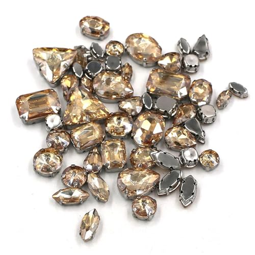 Strasssteine mit flacher Rückseite, reflektierende Diamanten, Bastelbedarf, 50 Stück/Beutel, gemischte Form, Kristallsteine, for Nähen, Splitterfassung, Glas, DIY-Schuh-/Kleidungszubehör(Champagne) Strasssteine mit flacher Rückseite, reflektierende Diamanten, Bastelbedarf, 50 Stück/Beutel, gemischte Form, Kristallsteine, for Nähen, Splitterfassung, Glas, DIY-Schuh-/Kleidungszubehör(Champagne) von RYRYR