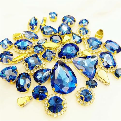 Strasssteine mit flacher Rückseite, reflektierende Diamanten, Bastelbedarf, Kristallglas, 58 Stück, gemischte Formen, goldene Unterseite, Nähen, Verwendung for Handarbeiten, DIY-Kleidungszubehör(Lig Strasssteine mit flacher Rückseite, reflektierende Diamanten, Bastelbedarf, Kristallglas, 58 Stück, gemischte Formen, goldene Unterseite, Nähen, Verwendung for Handarbeiten, DIY-Kleidungszubehör(Lig von RYRYR