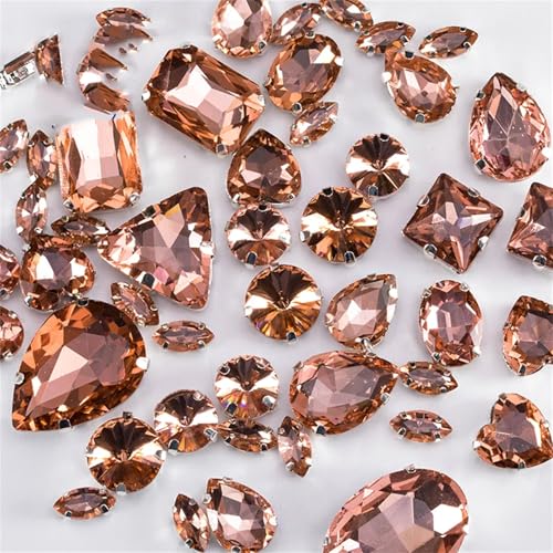 Strasssteine mit flacher Rückseite, reflektierende Diamanten, Bastelbedarf, gemischte Formen, Glas for Kleidung, flache Rückseite, Kristall for Aufnähen mit Kralle, 50 Stück/Packung (verschiedene Gr Strasssteine mit flacher Rückseite, reflektierende Diamanten, Bastelbedarf, gemischte Formen, Glas for Kleidung, flache Rückseite, Kristall for Aufnähen mit Kralle, 50 Stück/Packung (verschiedene Gr von RYRYR