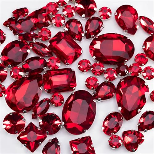 Strasssteine mit flacher Rückseite, reflektierende Diamanten, Bastelbedarf, gemischte Formen, Glas for Kleidung, flache Rückseite, Kristall for Aufnähen mit Kralle, 50 Stück/Packung (verschiedene Gr Strasssteine mit flacher Rückseite, reflektierende Diamanten, Bastelbedarf, gemischte Formen, Glas for Kleidung, flache Rückseite, Kristall for Aufnähen mit Kralle, 50 Stück/Packung (verschiedene Gr von RYRYR
