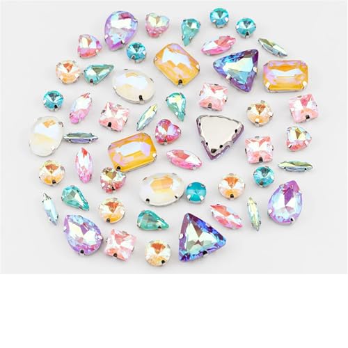 Strasssteine mit flacher Rückseite, reflektierende Diamanten, Bastelbedarf, mehrere Formen, flache Rückseite, gemischte Größen, Glas for Aufnähen, bunte Kristallsteine für die Dekoration von Hochz Strasssteine mit flacher Rückseite, reflektierende Diamanten, Bastelbedarf, mehrere Formen, flache Rückseite, gemischte Größen, Glas for Aufnähen, bunte Kristallsteine für die Dekoration von Hochz von RYRYR