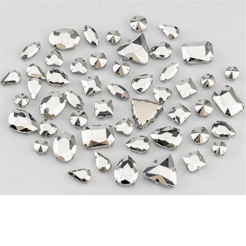 Strasssteine mit flacher Rückseite, reflektierende Diamanten, Bastelbedarf, mehrere Formen, flache Rückseite, gemischte Größen, Glas for Aufnähen, bunte Kristallsteine für die Dekoration von Hochz Strasssteine mit flacher Rückseite, reflektierende Diamanten, Bastelbedarf, mehrere Formen, flache Rückseite, gemischte Größen, Glas for Aufnähen, bunte Kristallsteine für die Dekoration von Hochz von RYRYR