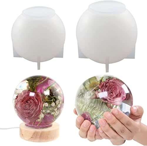 COJJ 2 x große Kugel-Harzformen, 11,9 cm und 10,2 cm Kristallkugel-Silikonharzformen für Blumenkonservierung, nahtlose Kugel-Epoxidharz-Formen für DIY-Harz, Kunst, Kerzen, Seifenherstellung COJJ 2 x große Kugel-Harzformen, 11,9 cm und 10,2 cm Kristallkugel-Silikonharzformen für Blumenkonservierung, nahtlose Kugel-Epoxidharz-Formen für DIY-Harz, Kunst, Kerzen, Seifenherstellung von COJJ