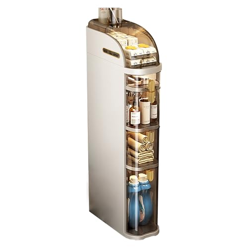 Schmaler, schmaler Badezimmer-Aufbewahrungsschrank neben der Toilette. Schmaler, wasserdichter, schmaler Badezimmer-Unterschrank mit Taschentuchbox und Rollen for Küche, Bad, Arbeitszimmer, Büro usw.( von RYZQWE