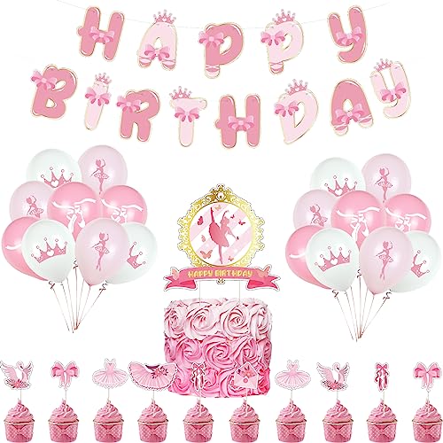 RZDQZY Ballerina Kindergeburtstag Deko: Ballerina Geburtstag Luftballons, Torte Deko, Girlande & Luftballons in Rosa RZDQZY Ballerina Kindergeburtstag Deko: Ballerina Geburtstag Luftballons, Torte Deko, Girlande & Luftballons in Rosa von RZDQZY