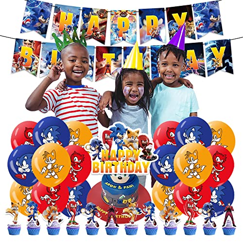 Deko Geburtstag Sonic Luftballons Sonic the Hedgehog Geburtstag Girlande Hedgehog Party Deko Geburtstag Sonic Hedgehog Kuchentopper Hedgehog Kindergeburtstag Deko Sonic Hedgehog Geburtstag Luftballons von RZDQZY