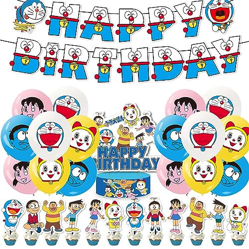 Geburtstagsdeko Doraemon Luftballons Deko Doraon Luftballons Geburtstag Doraemon Geburtstag Girlande Doraon Torte Deko von RZDQZY