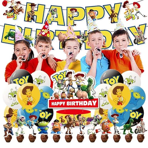 Geburtstagsdeko Kindergeburtstag Geburtstag Party Deko Luftballons Geburtstag Luftballons Deko Kuchen Topper Geburtstag Banner von RZDQZY