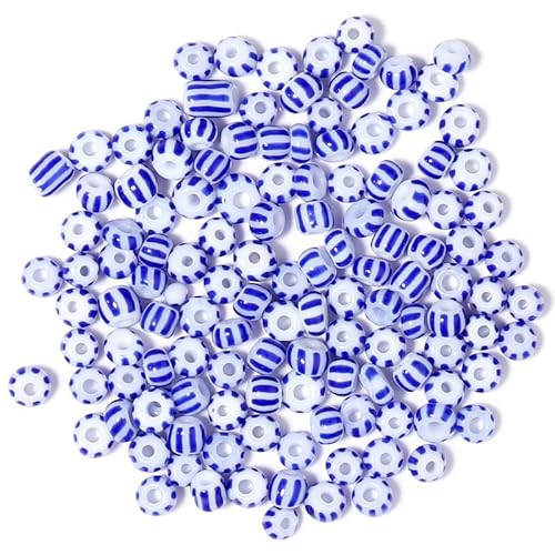 RZJHP 960/1600/4200pcs 3/4/5mm blau weiß gestreifte Glassamenperlen, farbenfrohe tschechische Perlen für Schmuckherstellung, Kinderhandwerk, Armbandvorräte RZJHP 960/1600/4200pcs 3/4/5mm blau weiß gestreifte Glassamenperlen, farbenfrohe tschechische Perlen für Schmuckherstellung, Kinderhandwerk, Armbandvorräte von RZJHP