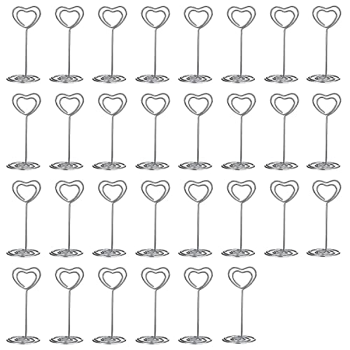 RZMZBY 30 Stück Tischkartenhalter Metall,Nachrichtenclip Tischnum, Tischnummernhalter，fotohalter mit klammern für Hochzeiten, Platzkartenhalter Memohalter für Restaurant Tisch Party (Silber) von RZMZBY