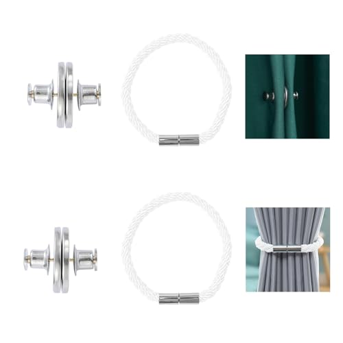 RZMZBY 4 Stück Magnetische Vorhang Raffhalter,Vorhang Magnetischer Verschluss, drapierte Raffhalter,für Zuhause und Büro von RZMZBY