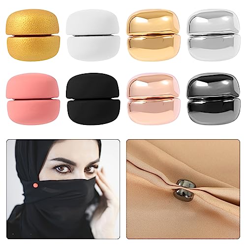 RZMZBY 8 Stück Hijab magnetische Pins,Magnetischer Hijab Clip, Magnetbroschen handelt Keine Lochstifte,für Muslimischen Scha Hijab Cardigan Schals Kleidung von RZMZBY