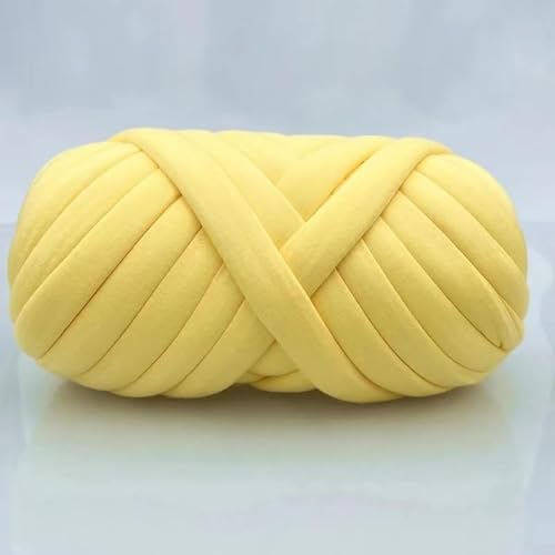 RZXBB Armstricken Wolle 500g, Wolle Zum Stricken,Riesenwolle Handgestricktes Wollgarn, Länge Ca 25M,DIY Klobiges Dicke Wolle Garn Decke Für Riese Klobig Sticken Werfen Sofa Decke Blanket (Gelb) von RZXBB