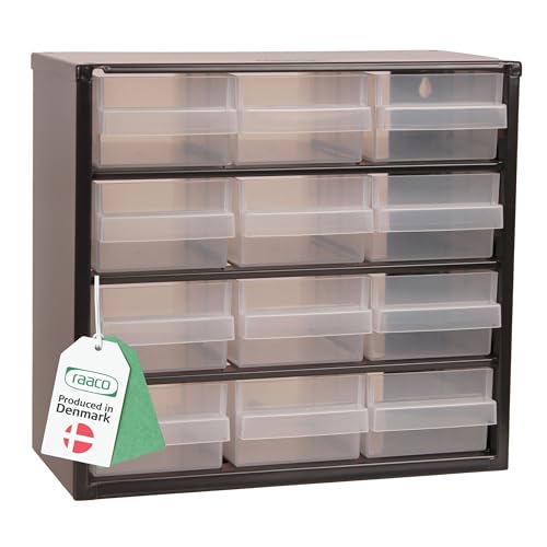 raaco Kleinteilemagazin C6-12, 13 kg Last, 15 x 30,6 x 28,3 cm, 12 Schubladen, beschichteter Stahl, geeignet für Wandmontage, Schraubenregal mit Sortierboxen für Kleinteile, Werkstatt Ordnungssystem raaco Kleinteilemagazin C6-12, 13 kg Last, 15 x 30,6 x 28,3 cm, 12 Schubladen, beschichteter Stahl, geeignet für Wandmontage, Schraubenregal mit Sortierboxen für Kleinteile, Werkstatt Ordnungssystem von Raaco