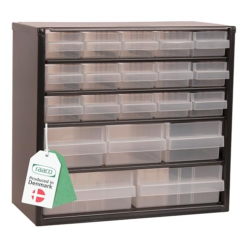 raaco Kleinteilemagazin C6-20, 20 kg Last, 15 x 30,6 x 28,6 cm, 20 Schubladen, beschichteter Stahl, geeignet für Wandmontage, Schraubenregal mit Sortierboxen für Kleinteile, Werkstatt Ordnungssystem raaco Kleinteilemagazin C6-20, 20 kg Last, 15 x 30,6 x 28,6 cm, 20 Schubladen, beschichteter Stahl, geeignet für Wandmontage, Schraubenregal mit Sortierboxen für Kleinteile, Werkstatt Ordnungssystem von Raaco