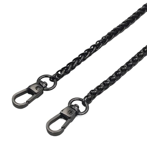 RaamKa Taschenkette Taschenkette aus Stahl - DIY 5mm Gold, Silber, Schwarz, gebürstete Bronze Schulter Umhängetasche Kettenriemen Kette FüR Tasche (Color : Noir, Size : 160cm) von RAAMKA
