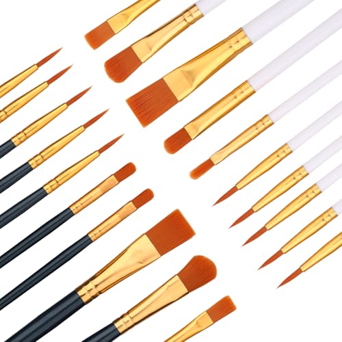 Rabbitale Pinsel-Set aus Nylon für Öl-, Aquarell- und Acrylmalerei, ideal für Leinwand, Felsen und Nagelkunst, tolles Geschenk für Künstler, 20 Stück Rabbitale Pinsel-Set aus Nylon für Öl-, Aquarell- und Acrylmalerei, ideal für Leinwand, Felsen und Nagelkunst, tolles Geschenk für Künstler, 20 Stück von Rabbitale