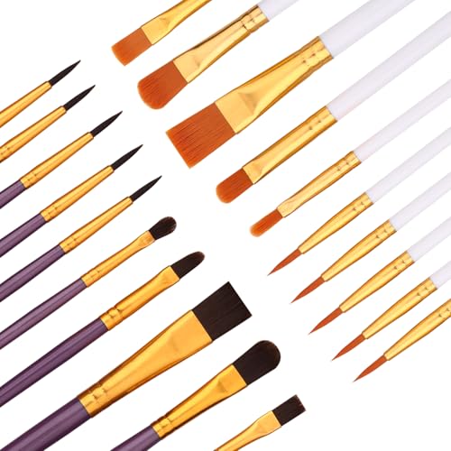 Rabbitale Pinsel-Set mit Nylonborsten für Öl-, Aquarell- und Acrylmalerei, ideal für Leinwand, Felsen und Nagelkunst, tolles Geschenk für Künstler, 20 Stück Rabbitale Pinsel-Set mit Nylonborsten für Öl-, Aquarell- und Acrylmalerei, ideal für Leinwand, Felsen und Nagelkunst, tolles Geschenk für Künstler, 20 Stück von Rabbitale